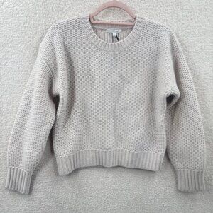 Kate Young x Splendid 100% Cashmere Chunky Sweater Cream Size XS NWT Chunky